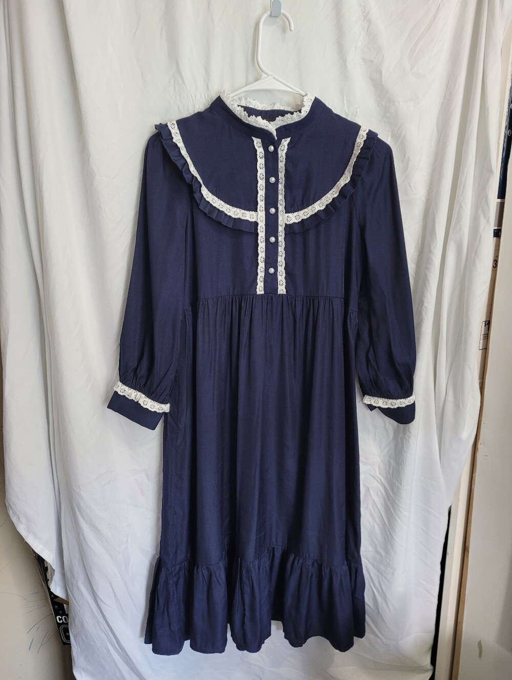Girls Midi Dress with Ruffle Yoke